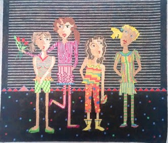 click here to view larger image of 4 Girls (hand painted canvases)