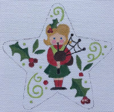 click here to view larger image of Pipers Piping Star (hand painted canvases)