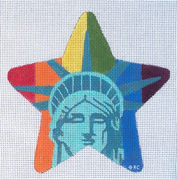 click here to view larger image of Rainbow Liberty Star (hand painted canvases)