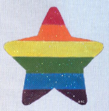 click here to view larger image of Rainbow Star (hand painted canvases)