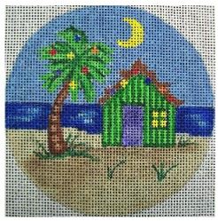 click here to view larger image of Tropical Christmas Night Ornament (hand painted canvases)