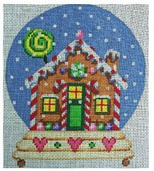 click here to view larger image of Gingerbread House Snowglobe (hand painted canvases)