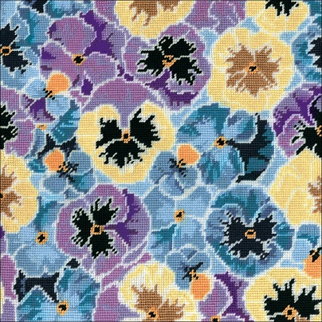 click here to view larger image of Pansies Needlepoint Kit (needlepoint kits)