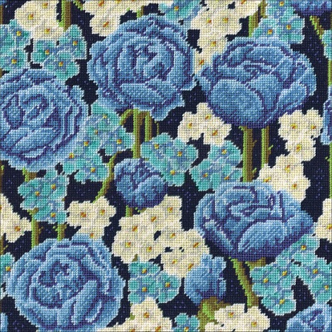 click here to view larger image of Blue Roses Needlepoint Kit (needlepoint kits)