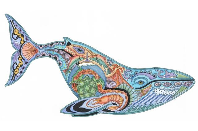 click here to view larger image of Blue Whale (hand painted canvases)