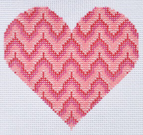 click here to view larger image of Pink Bargello Heart (hand painted canvases)