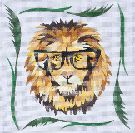 click here to view larger image of Lion with Glasses (hand painted canvases)