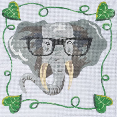 click here to view larger image of Elephant with Glasses (hand painted canvases)