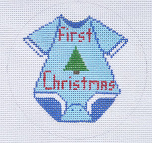 click here to view larger image of First Christmas (Boy) Ornament (hand painted canvases)