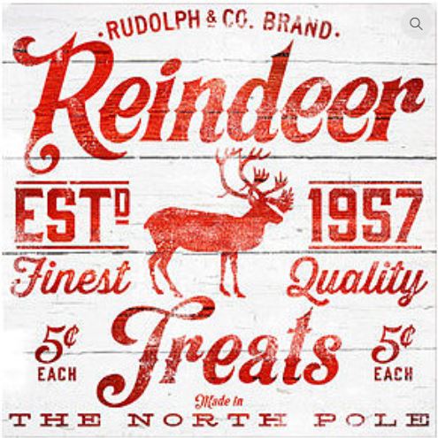 click here to view larger image of Reindeer Treats (hand painted canvases)