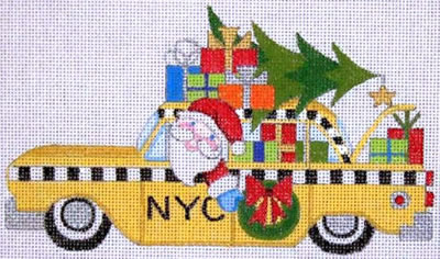 click here to view larger image of Santa Taxi Cab (hand painted canvases)