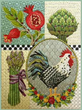 click here to view larger image of Rooster Kitchen Sampler (hand painted canvases)