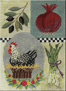 click here to view larger image of Hen Kitchen Sampler (hand painted canvases)