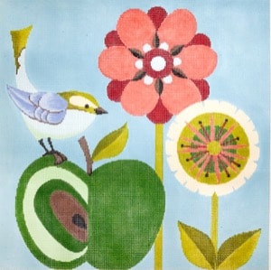 click here to view larger image of Bird and Apple (hand painted canvases)