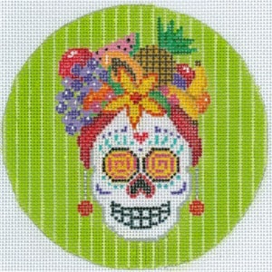click here to view larger image of Sugar Skull - Round (hand painted canvases)