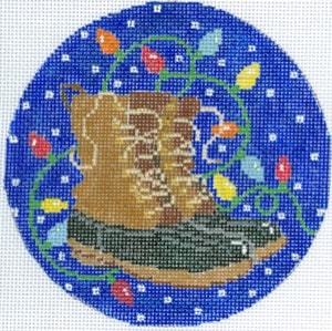 click here to view larger image of Bean Boots and Bulbs Ornament (hand painted canvases)