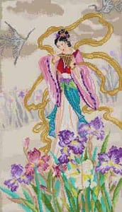 click here to view larger image of Lady With Iris (hand painted canvases)