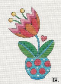 click here to view larger image of Pink & Orange Tulip (hand painted canvases)