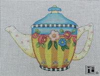 click here to view larger image of Mary's Flowers Tea Pot (hand painted canvases)