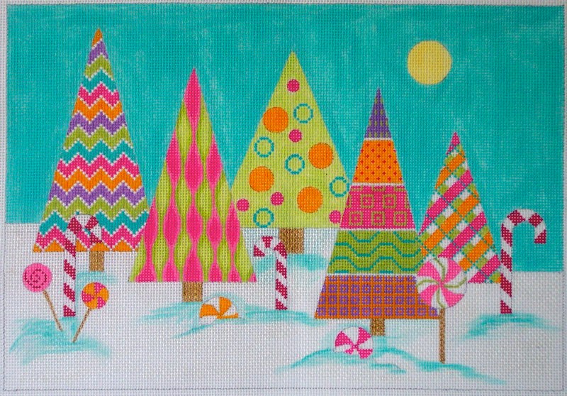 click here to view larger image of Candy Land Christmas Trees (hand painted canvases)