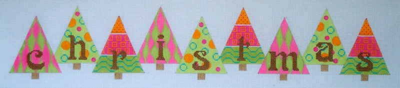 click here to view larger image of Christmas Trees Banner (hand painted canvases)
