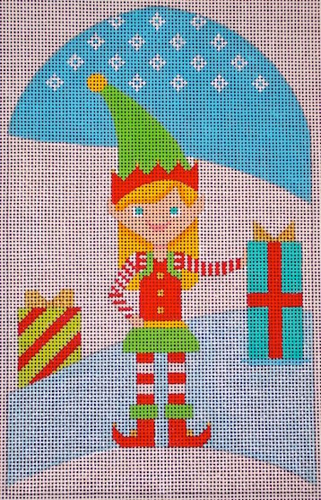 click here to view larger image of Kringle Belle Mini Gift Elf (hand painted canvases)