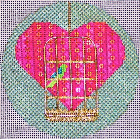 click here to view larger image of Birdcage Heart (hand painted canvases)