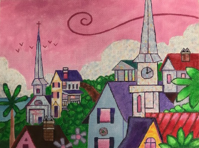 click here to view larger image of Holy City Rooftops  (hand painted canvases)