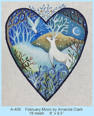 click here to view larger image of February Moon Heart (hand painted canvases)