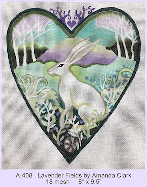 click here to view larger image of Lavender Fields Heart (hand painted canvases)