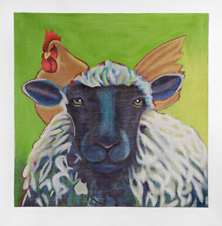 click here to view larger image of Sitting on Top of the Wool w/Stitch Guide (hand painted canvases)