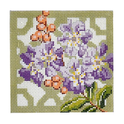 click here to view larger image of Trellis Coaster - Crepe Myrtle (hand painted canvases)