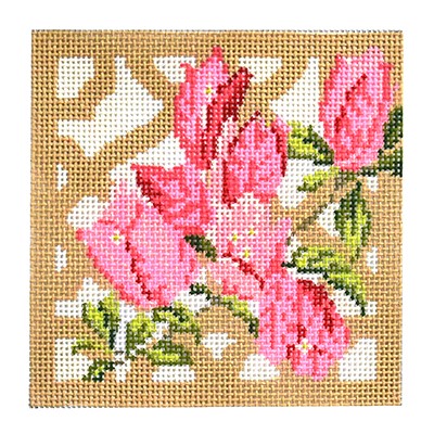 click here to view larger image of Trellis Coaster - Bouganvillia (hand painted canvases)