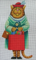 click here to view larger image of Shopper Cat (hand painted canvases)