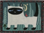 click here to view larger image of Cat and Cardinal (hand painted canvases)