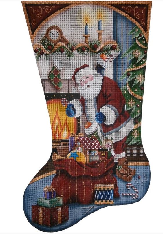 click here to view larger image of Filling Stockings Stocking - 13ct (hand painted canvases)