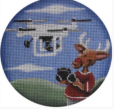 click here to view larger image of Drone Reindeer Ornament (hand painted canvases)