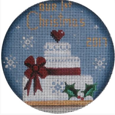 click here to view larger image of First Christmas Cake Ornament (hand painted canvases)