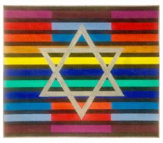 click here to view larger image of Multi-Color Stripes/Star (hand painted canvases)