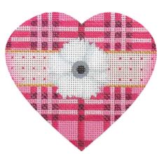 click here to view larger image of Plaid Heart (hand painted canvases)