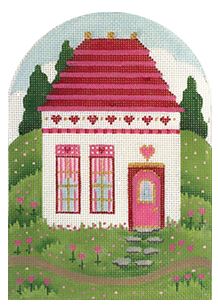 click here to view larger image of Pink Door/White House (hand painted canvases)