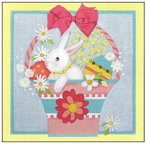 click here to view larger image of Bunny Basket (hand painted canvases)