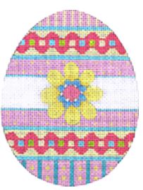 click here to view larger image of Pink-Yellow Blossom Egg (hand painted canvases)
