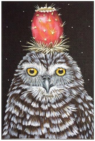 click here to view larger image of Prickly Pear Owl (hand painted canvases)