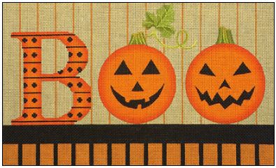 click here to view larger image of Pumpkin Boo (hand painted canvases)
