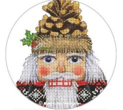 click here to view larger image of Pinecone Nutcracker Ornament (hand painted canvases)