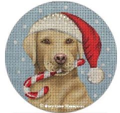 click here to view larger image of Santa Yellow Lab Ornament (hand painted canvases)