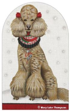 click here to view larger image of Christmas Poodle (hand painted canvases)