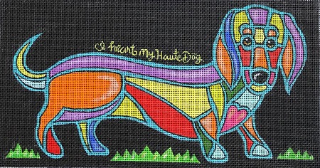 click here to view larger image of I Heart My Haute Dog (hand painted canvases)