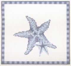 click here to view larger image of Starfish in Ocean Blue (hand painted canvases)